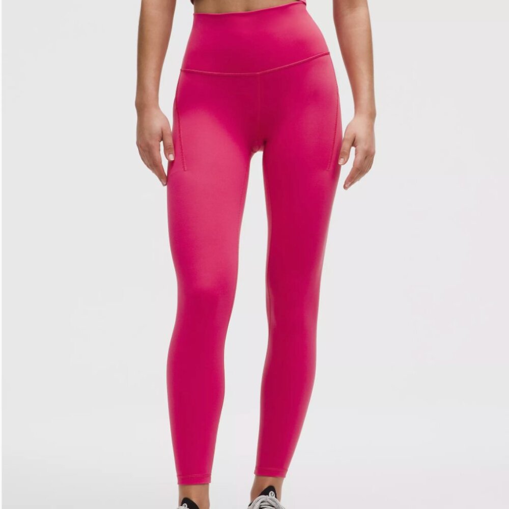 Lululemon Wunder Train High-Rise Tight with Pockets 25" Raspberry Coulis (NWT)